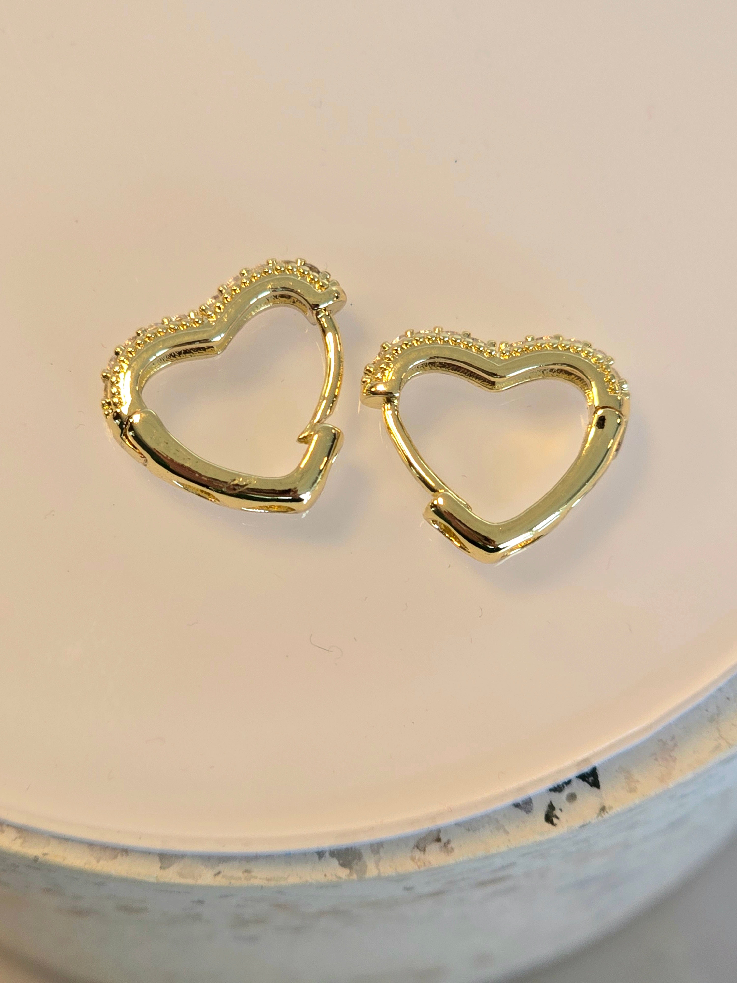 Sweetheart Sparkle Wave Hoops