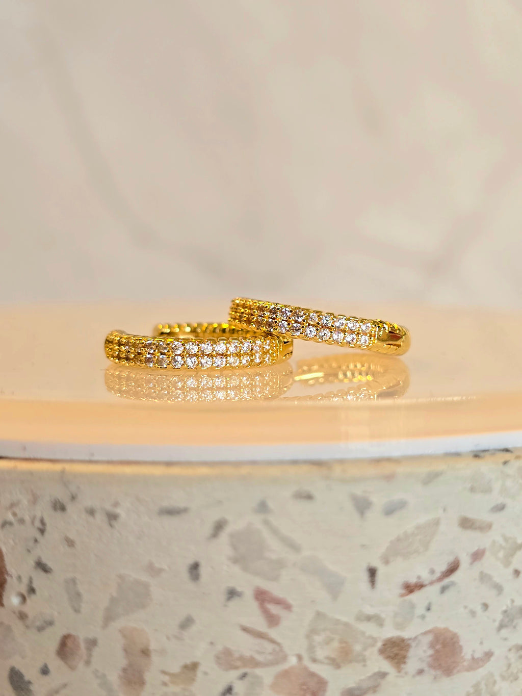 Sweetheart Sparkle Wave Hoops