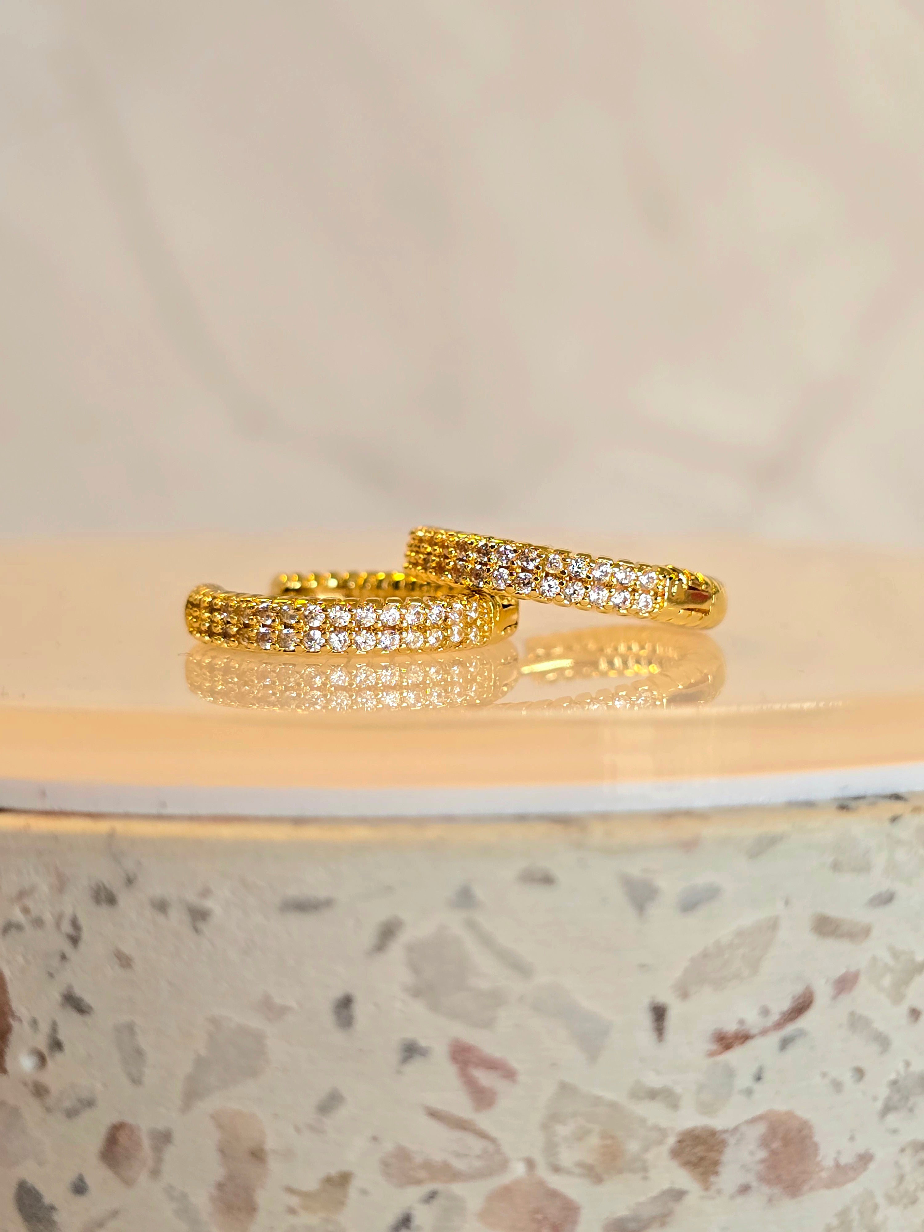 Sweetheart Sparkle Wave Hoops