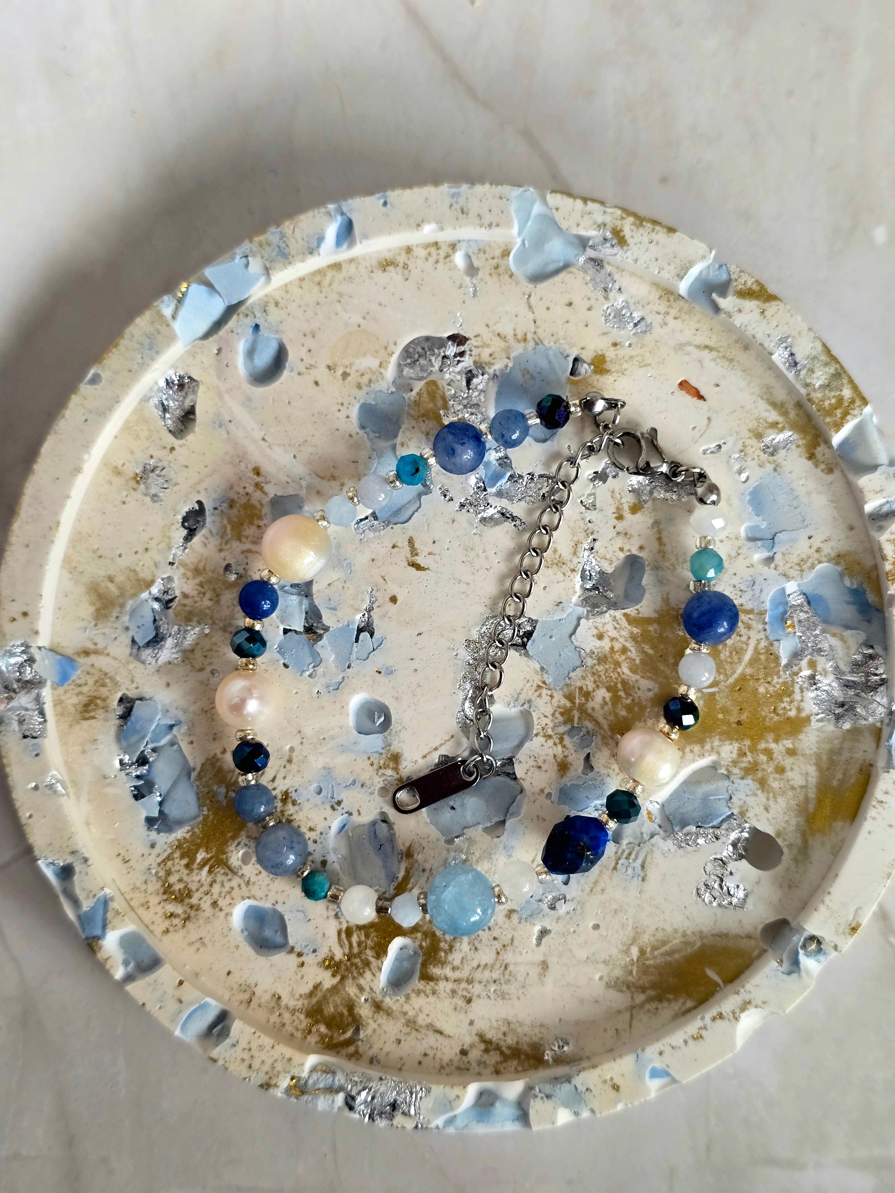 Luna Pearl halskæde blå