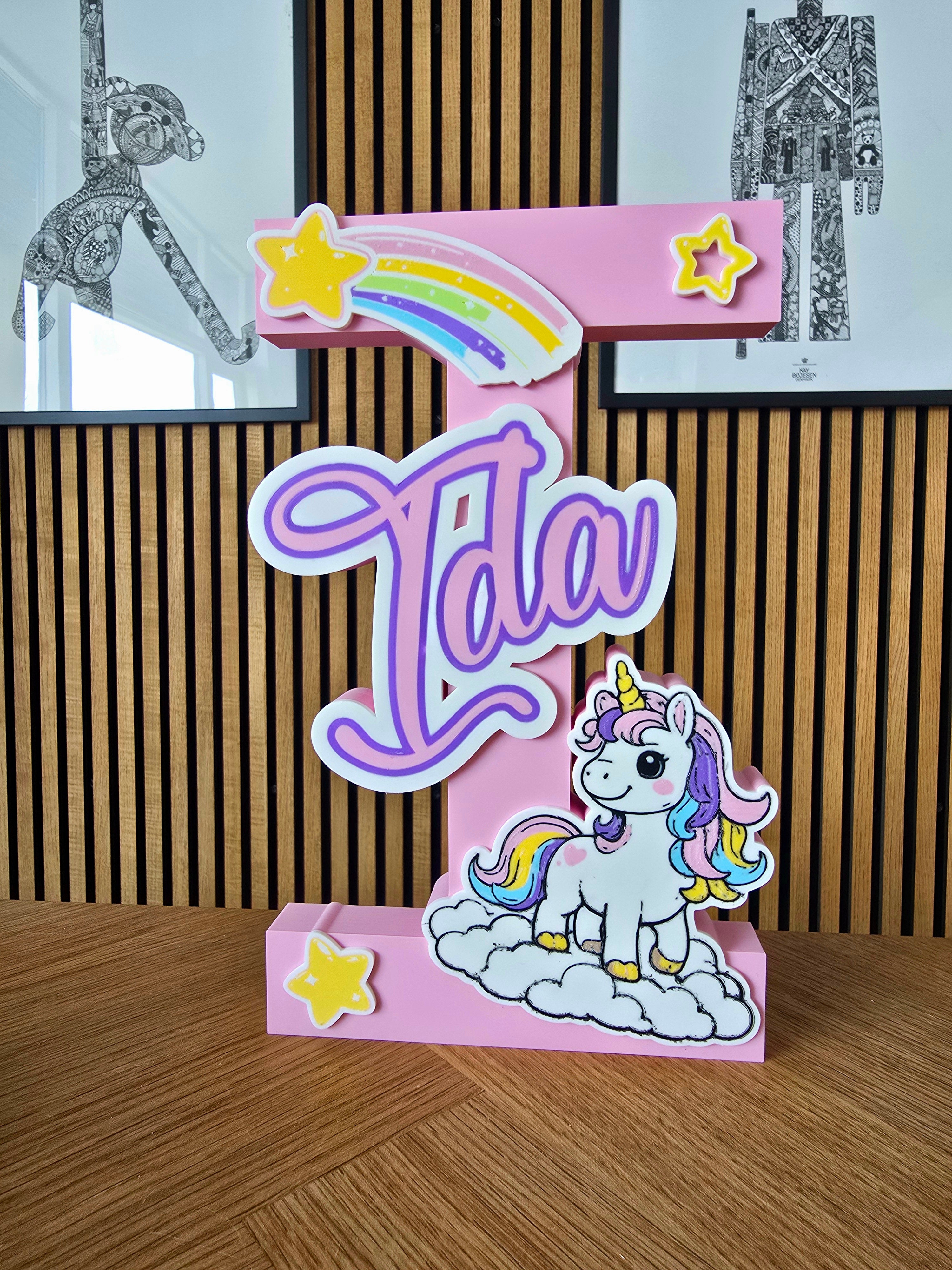 Navn med enhjørning tema